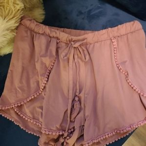 Dusty pink lace shorts